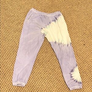 Kids Tie-Dye Joggers - Purple and White
